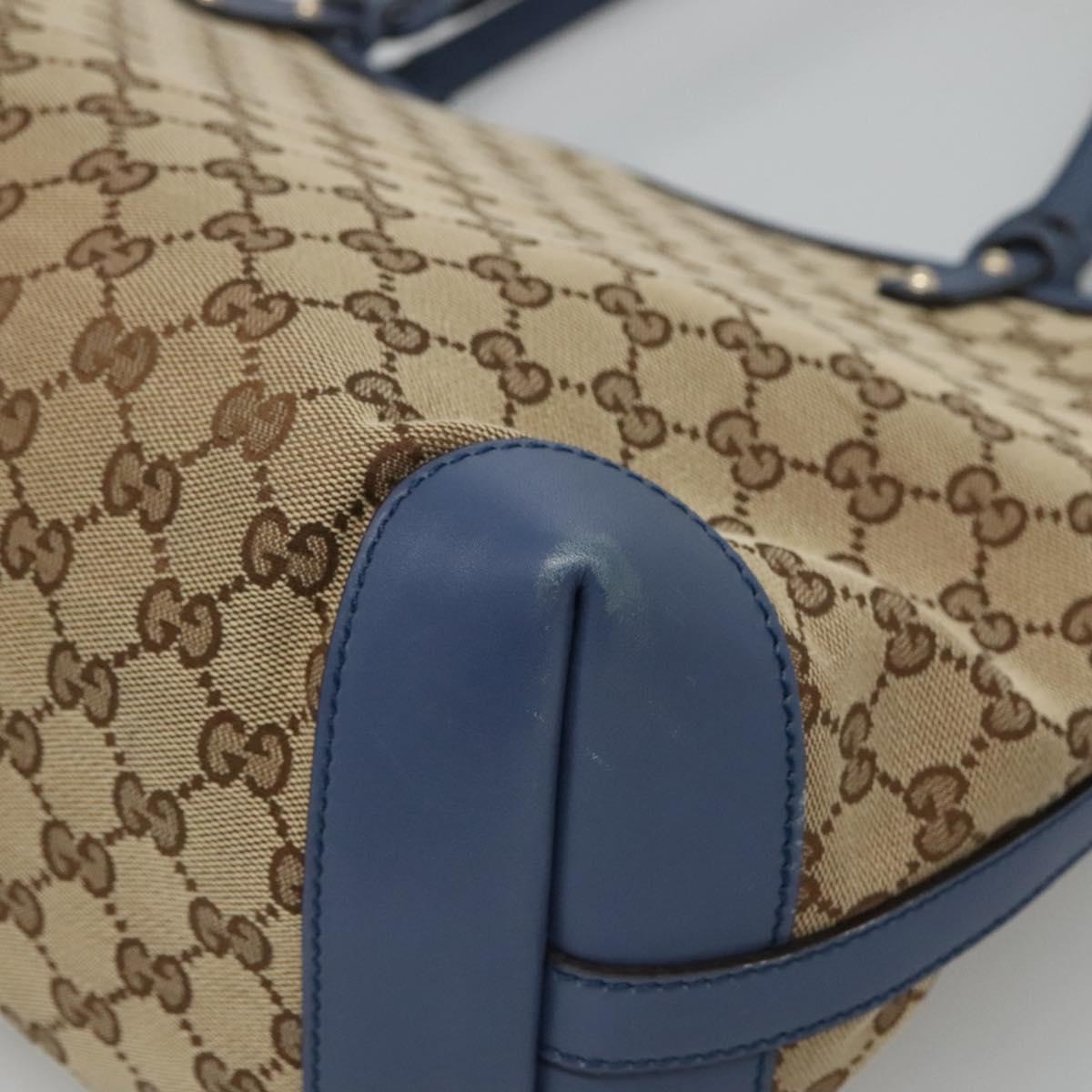 GUCCI GG Canvas Tote Bag Beige Gold 247209 Auth 129064