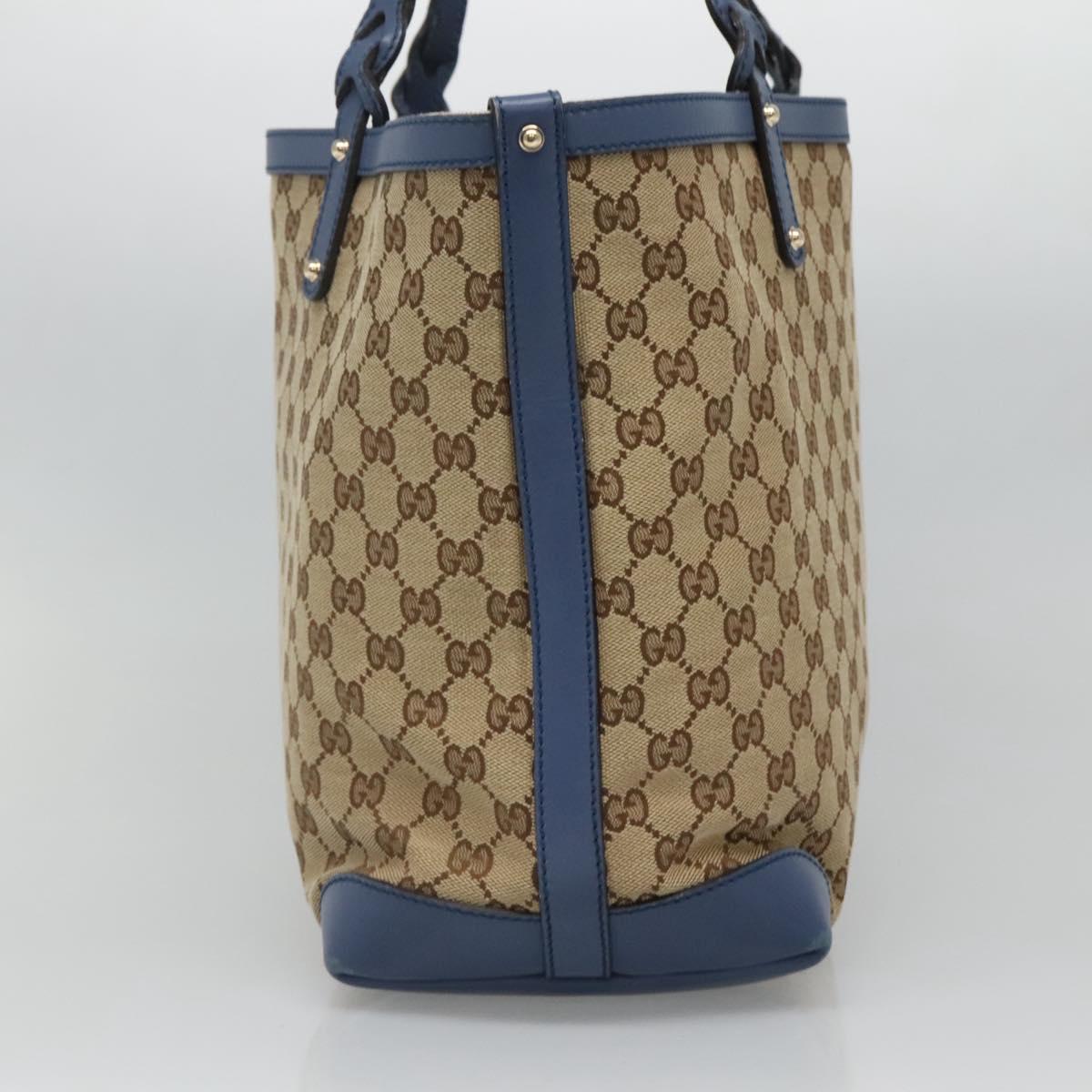 GUCCI GG Canvas Tote Bag Beige Gold 247209 Auth 129064