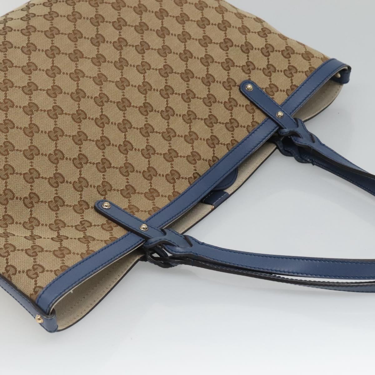 GUCCI GG Canvas Tote Bag Beige Gold 247209 Auth 129064