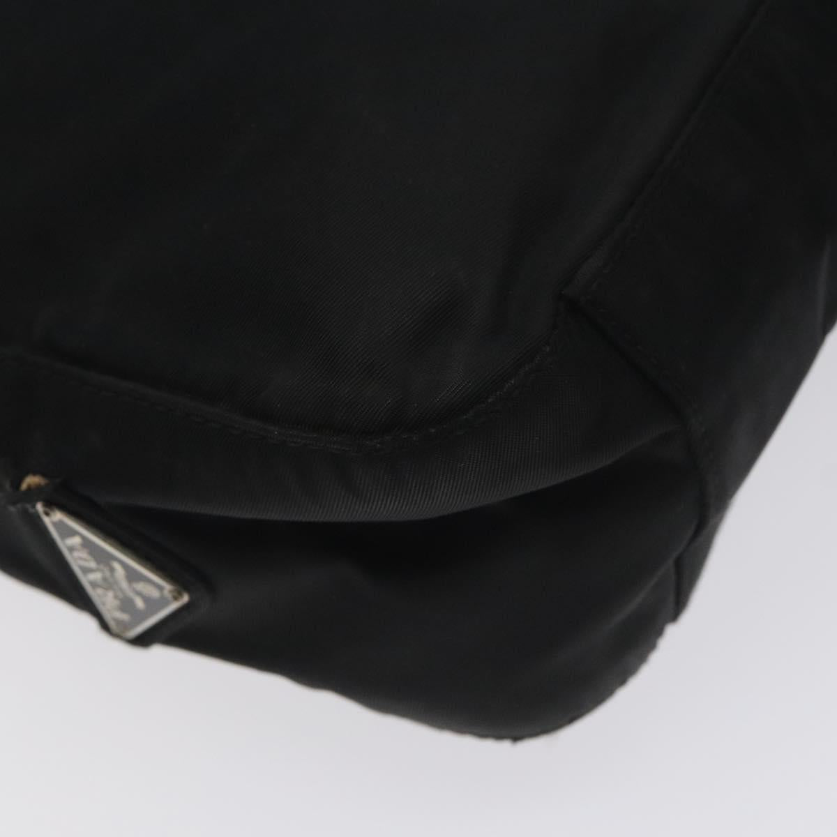 PRADA Shoulder Bag Nylon Black Silver Auth 129067