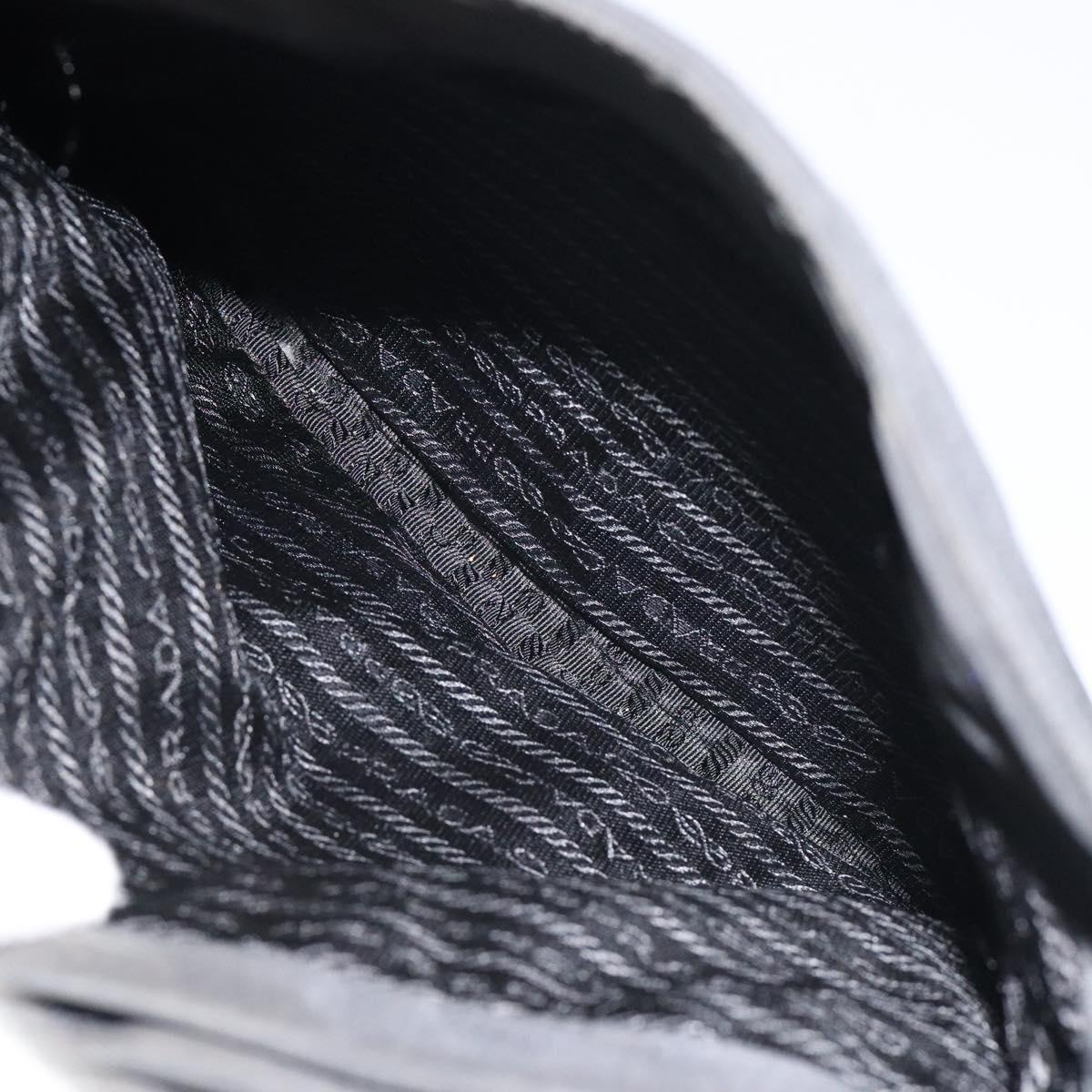 PRADA Shoulder Bag Nylon Black Silver Auth 129067