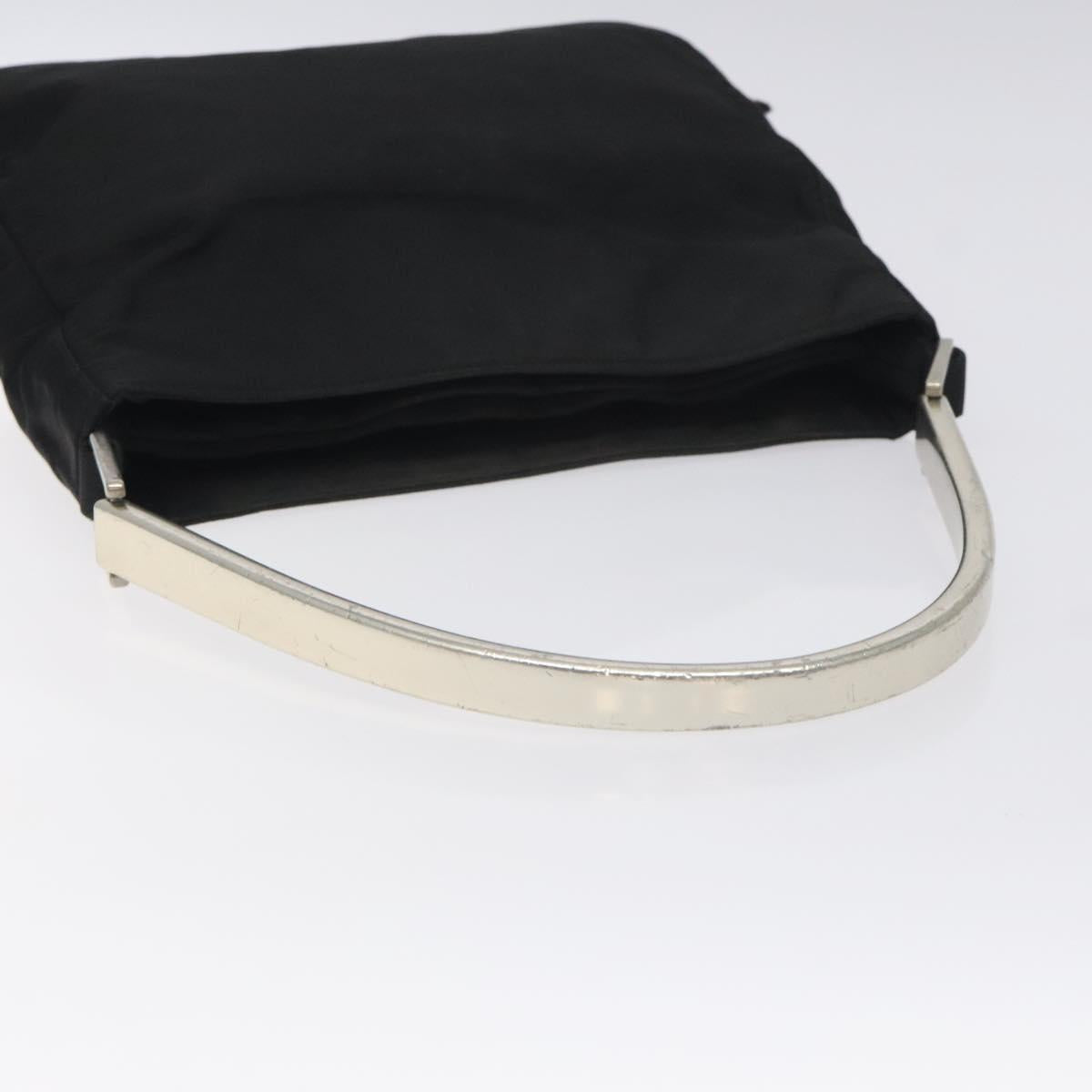 PRADA Shoulder Bag Nylon Black Silver Auth 129067