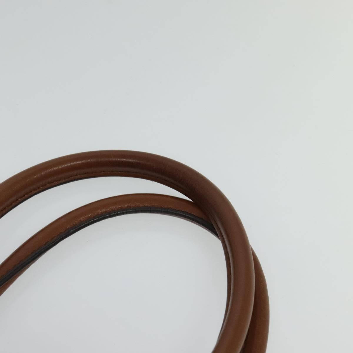 MCM Hand Bag Leather 2way Brown Gold Auth 129082