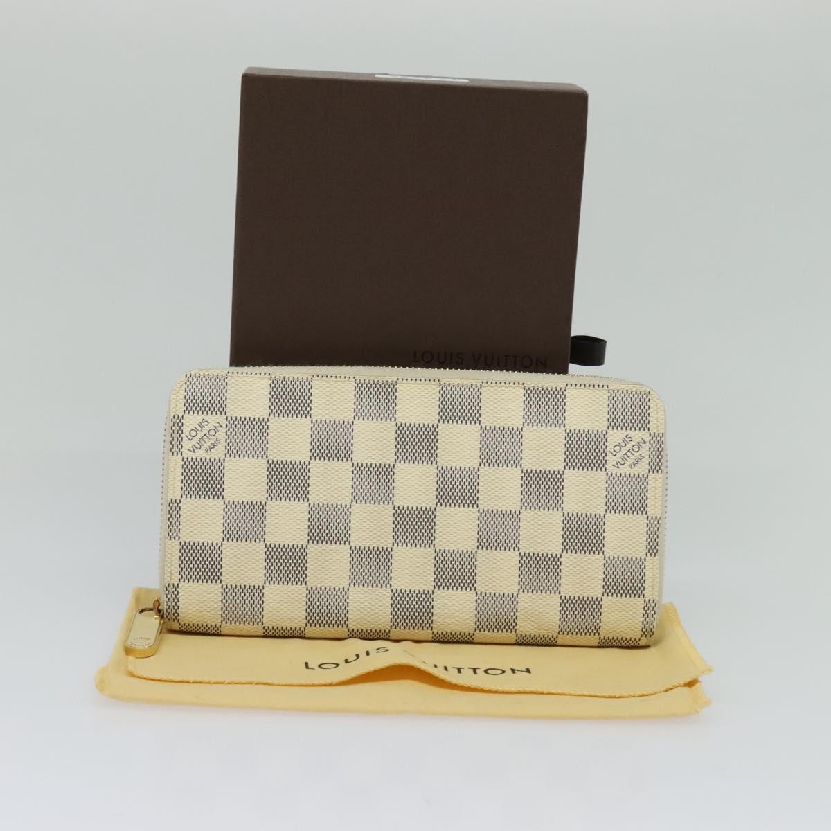 LOUIS VUITTON Damier Azur Zippy Wallet Long Wallet N60019 LV Auth 129085