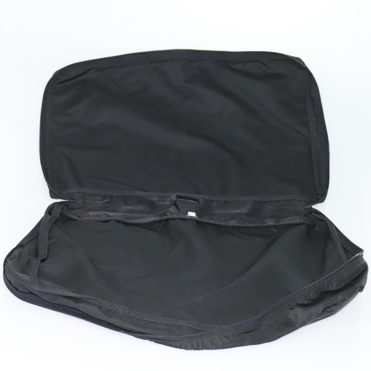 PRADA Travel Case Nylon Black Silver Auth 129117