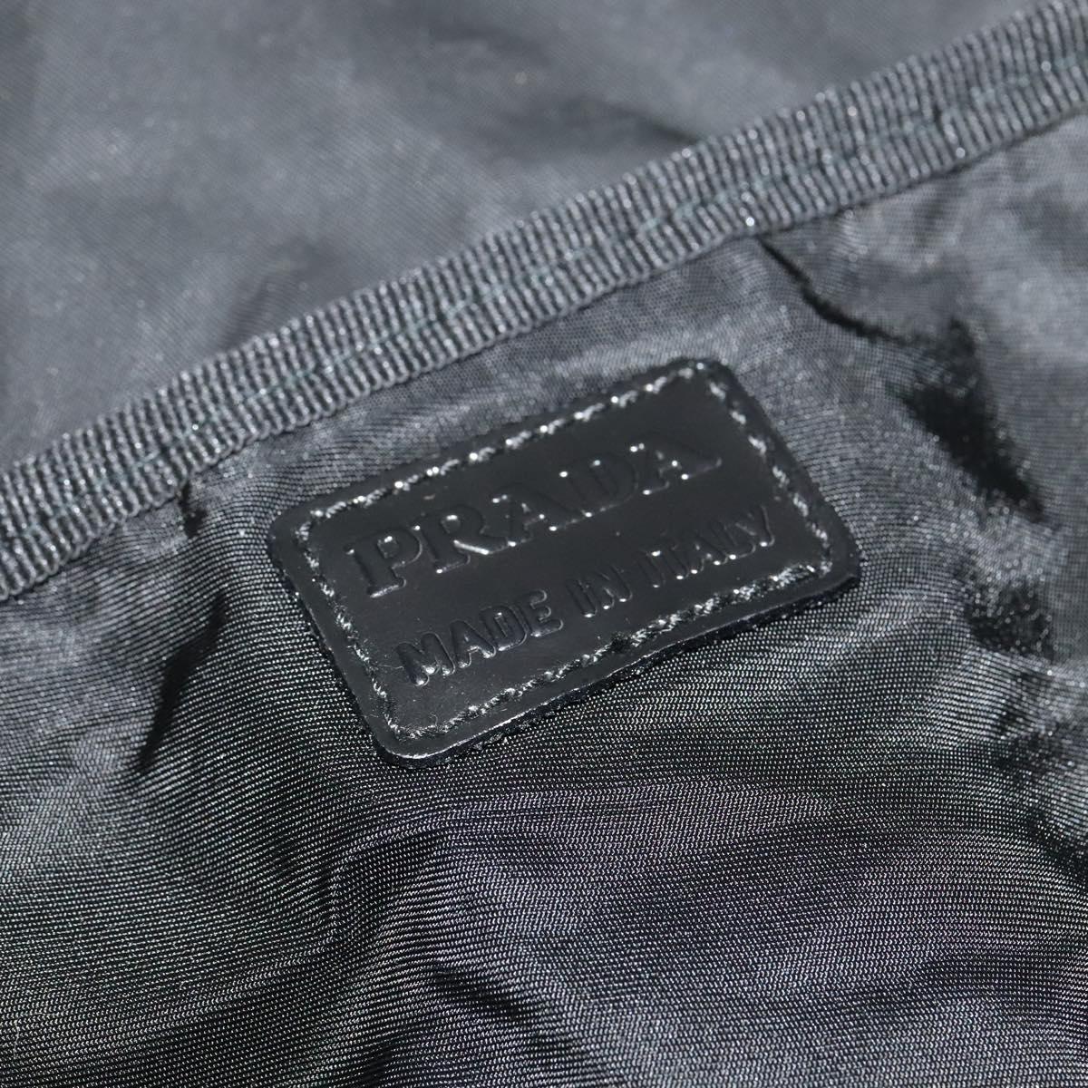 PRADA Travel Case Nylon Black Silver Auth 129117