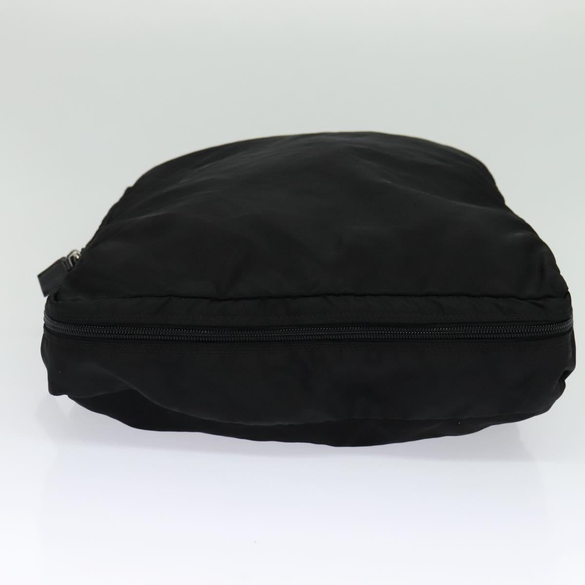 PRADA Travel Case Nylon Black Silver Auth 129117