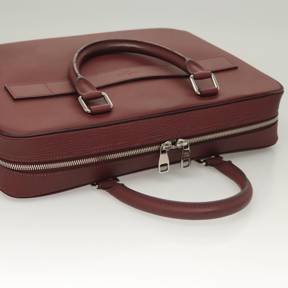 LOUIS VUITTON Epi Porte Documents Business Bag Bordeaux M54040 LV Auth 129124