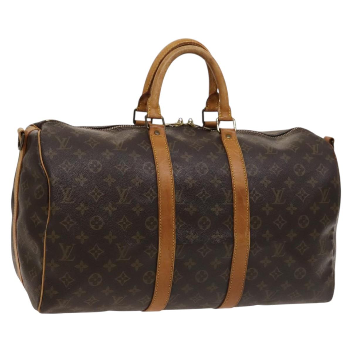 LOUIS VUITTON Monogram Keepall Bandouliere 45 Boston Bag M41418 LV Auth 129173