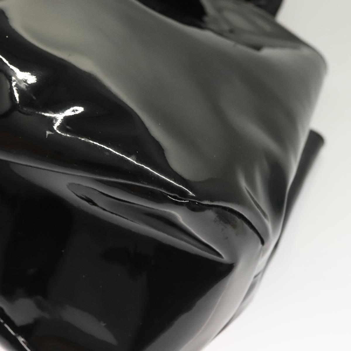 Salvatore Ferragamo Vala Hand Bag Patent leather Black Auth 129211