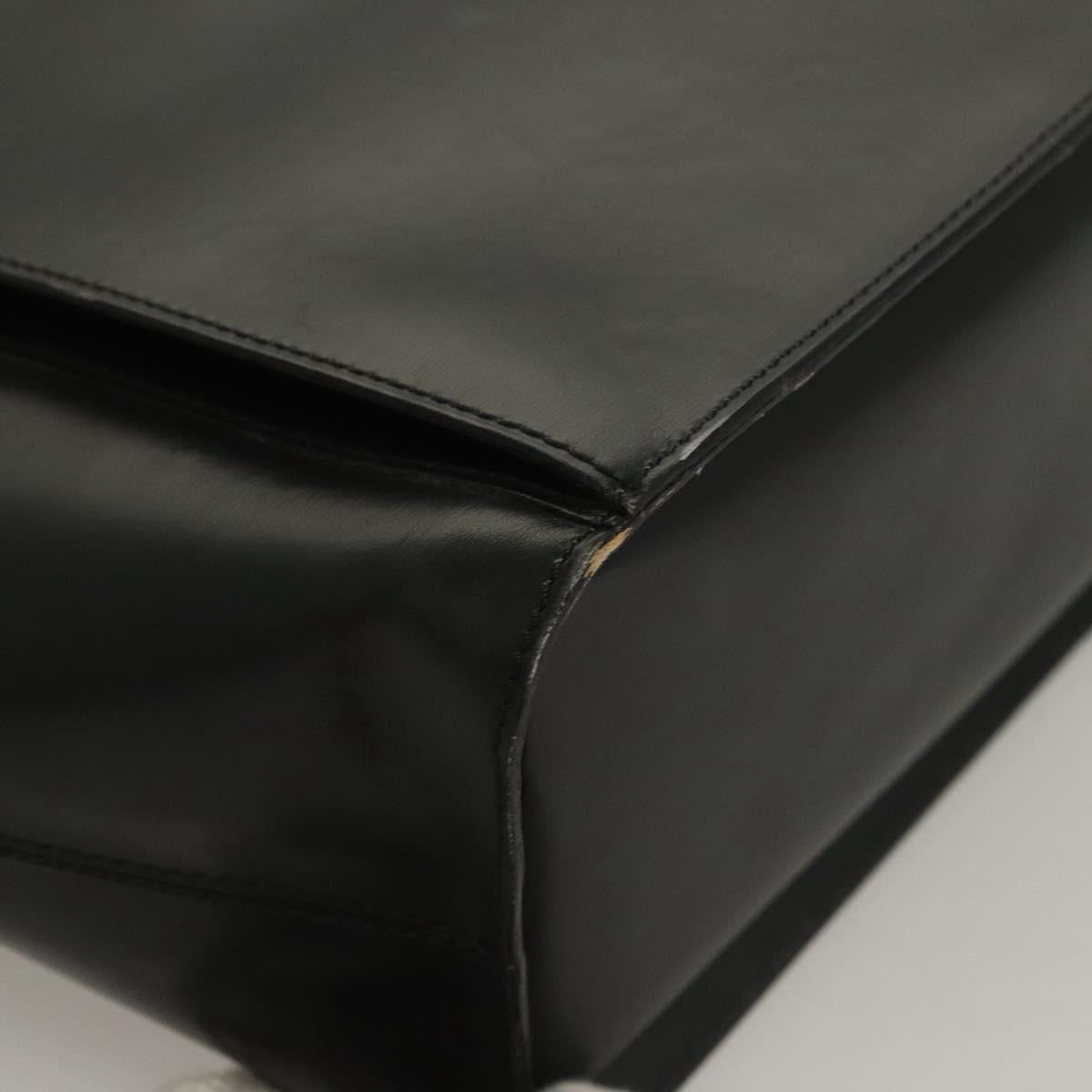 CELINE Tote Bag Leather Black Gold Auth 129215