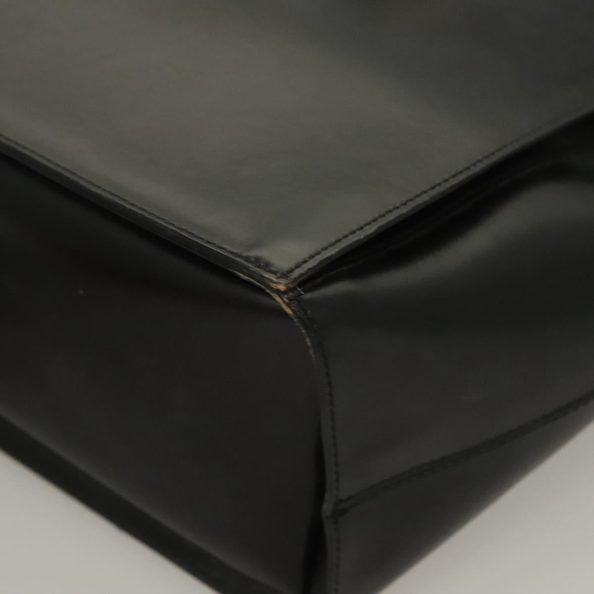 CELINE Tote Bag Leather Black Gold Auth 129215