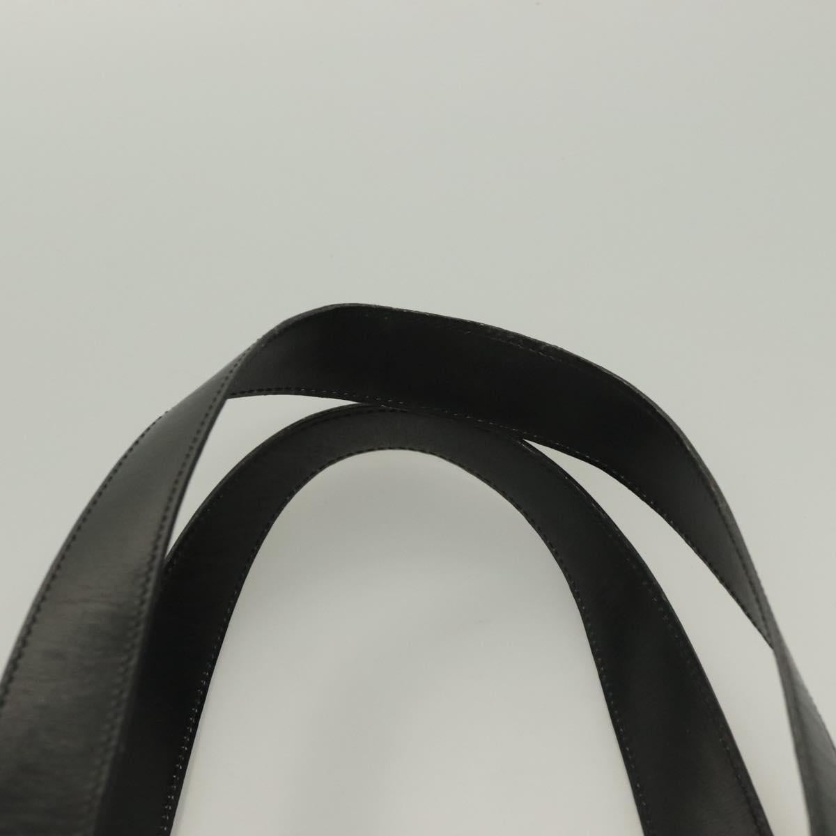 CELINE Tote Bag Leather Black Gold Auth 129215