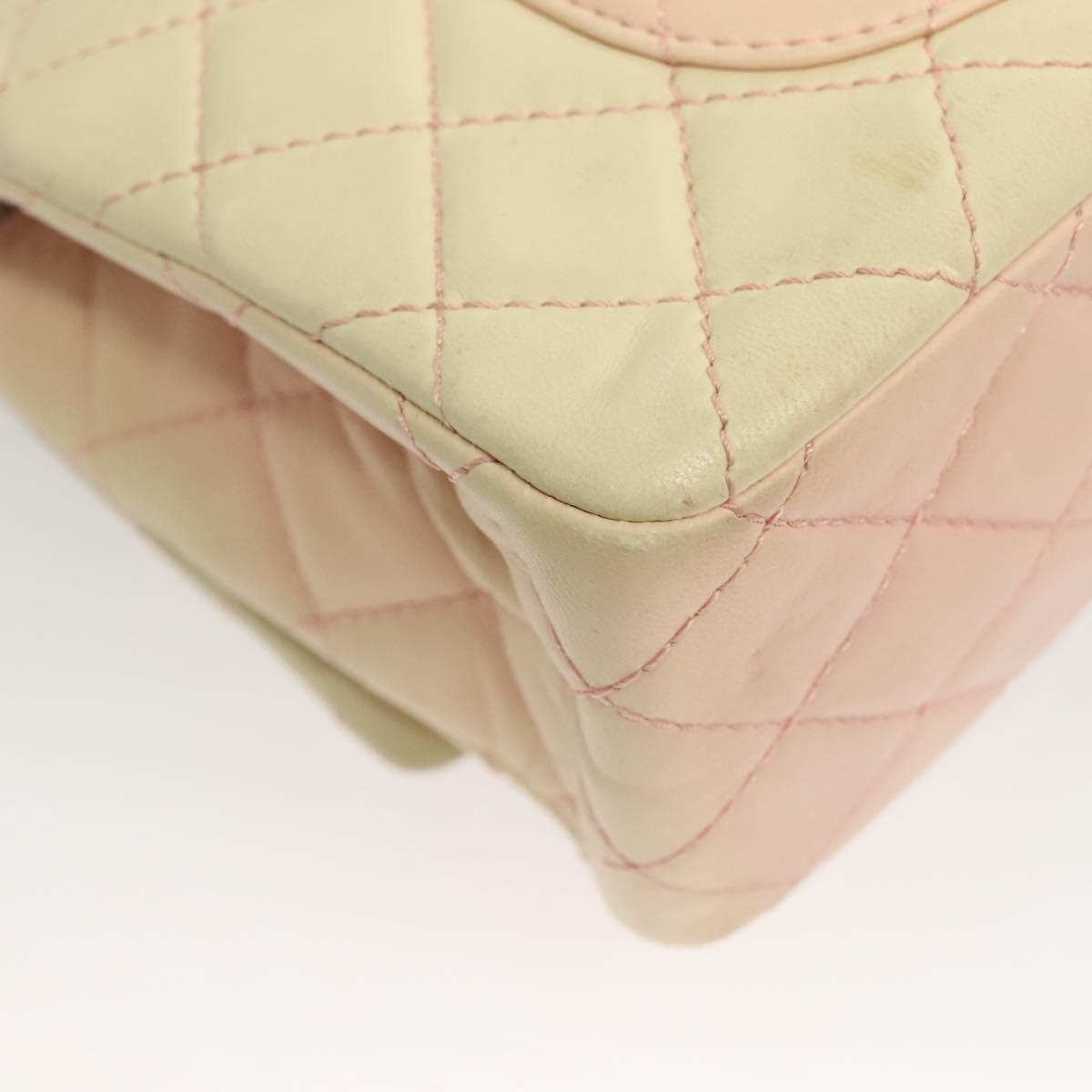 CHANEL Matelasse 2.55 Double Flap Chain Gradient Bag Lamb Skin CC Auth 129232