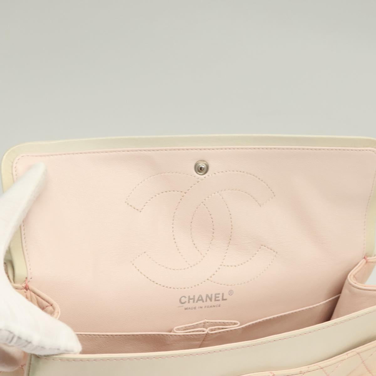 CHANEL Matelasse 2.55 Double Flap Chain Gradient Bag Lamb Skin CC Auth 129232