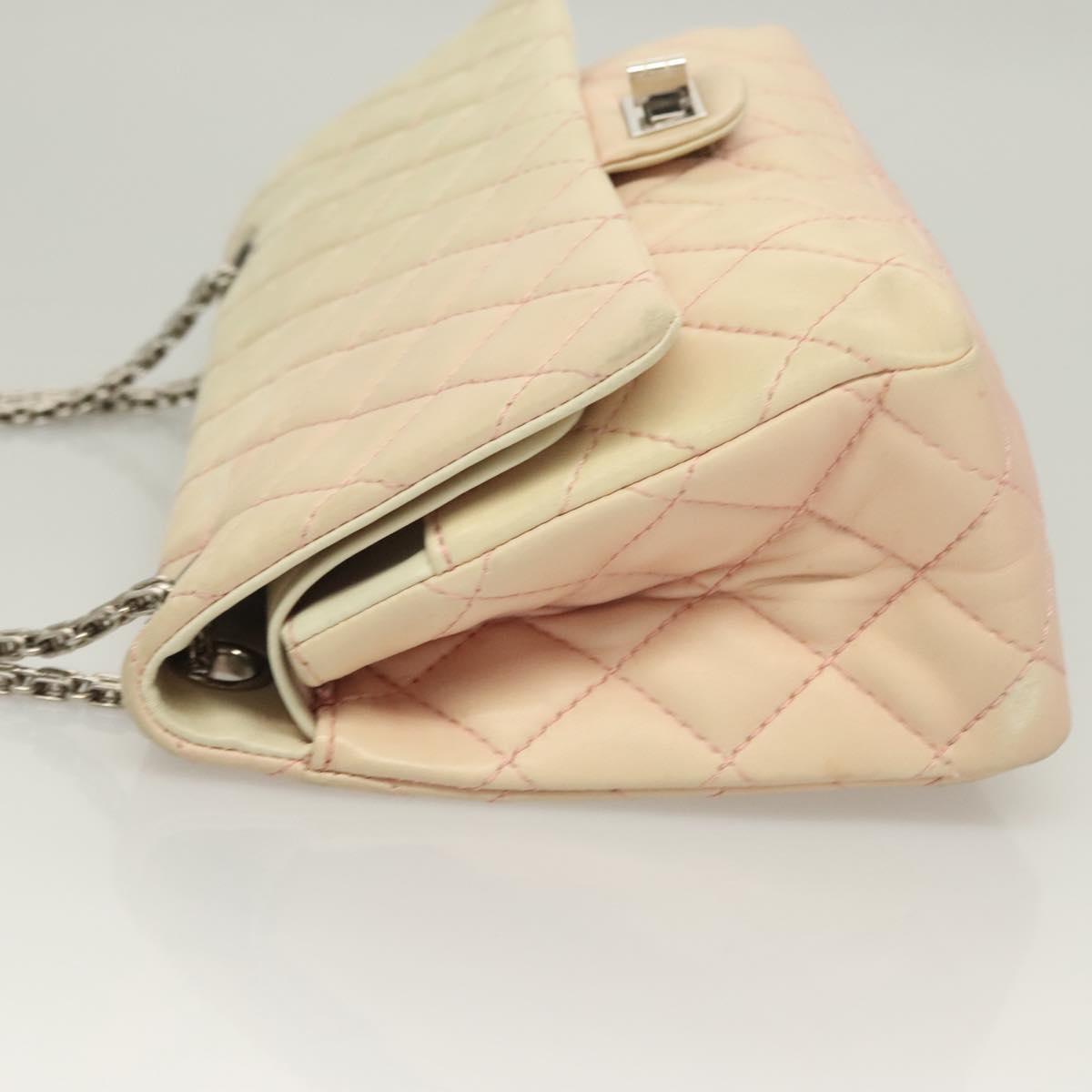 CHANEL Matelasse 2.55 Double Flap Chain Gradient Bag Lamb Skin CC Auth 129232