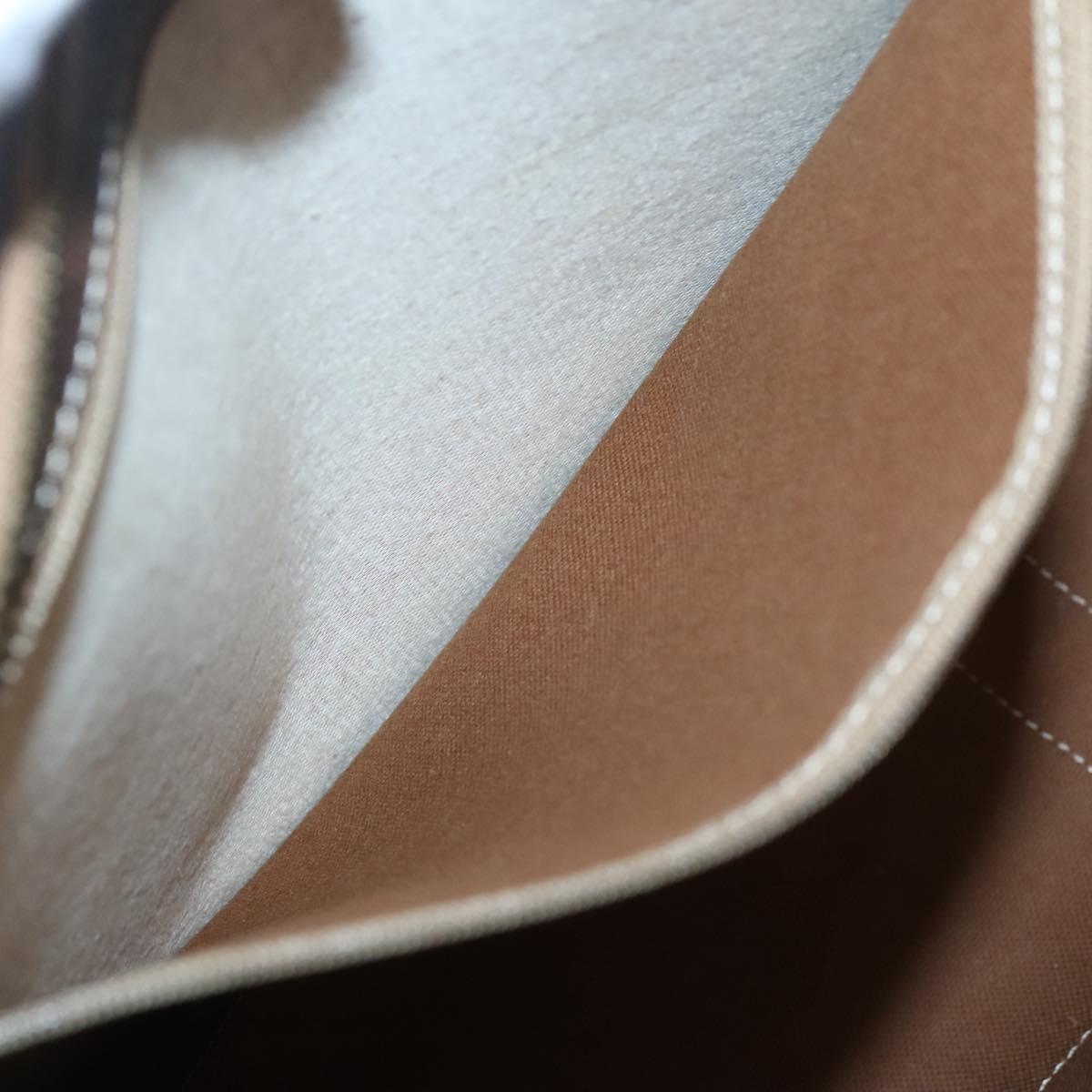 CELINE Macadam Canvas Shoulder Bag PVC Leather Brown Gold Auth 129247