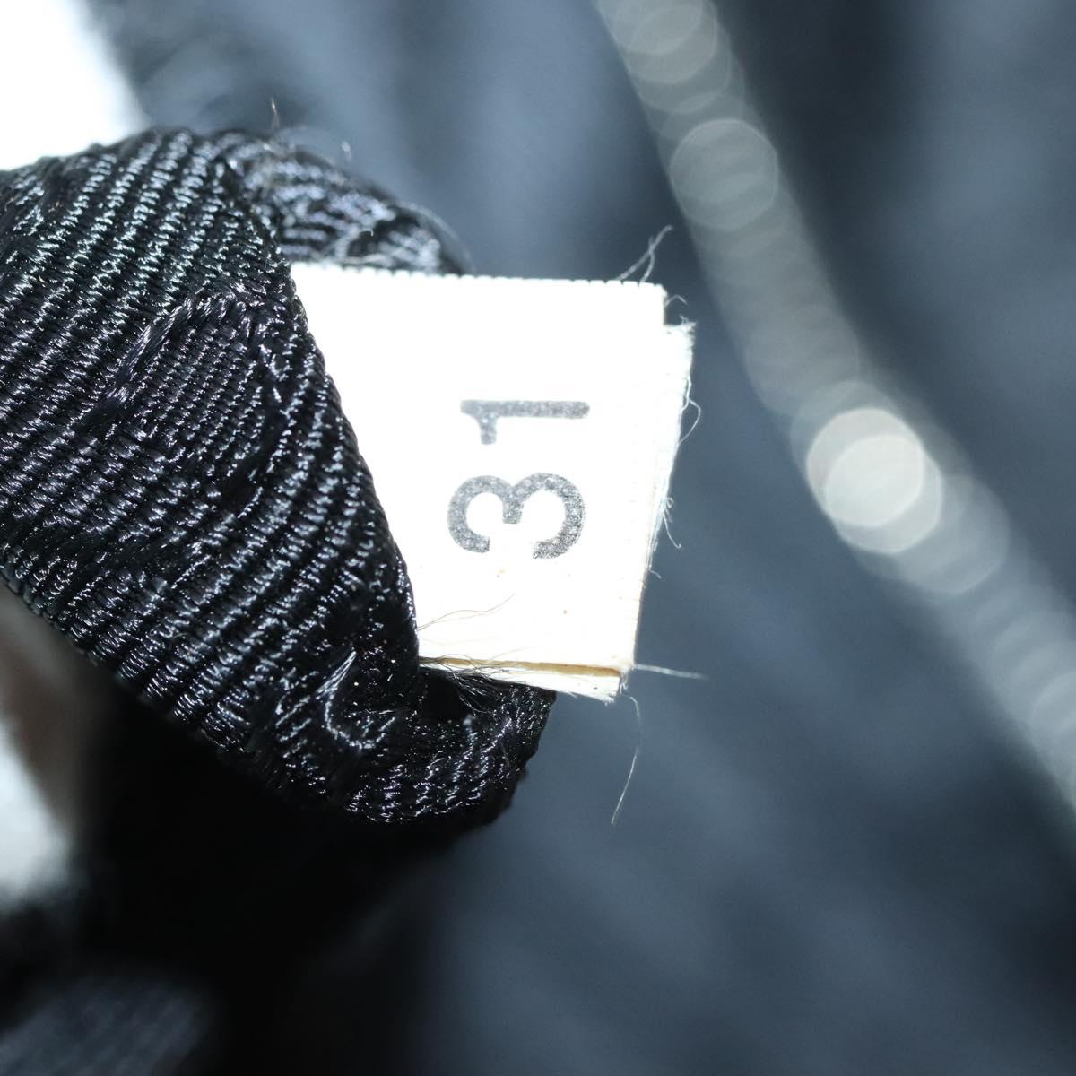 PRADA Hand Bag Canvas Black Silver Auth 129252