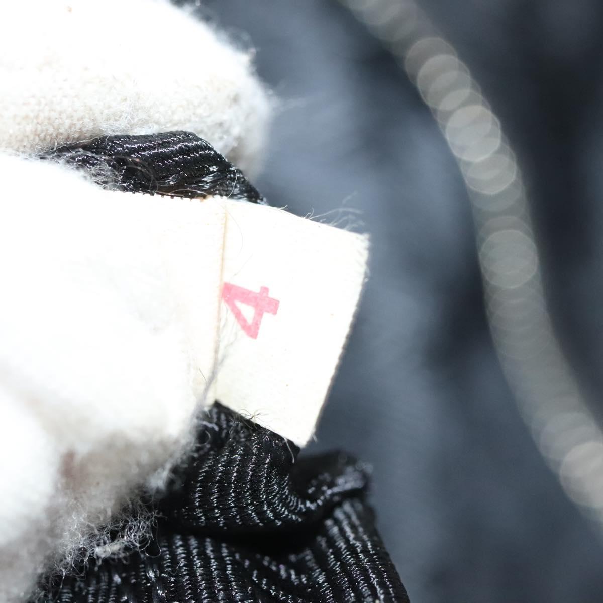 PRADA Hand Bag Canvas Black Silver Auth 129252