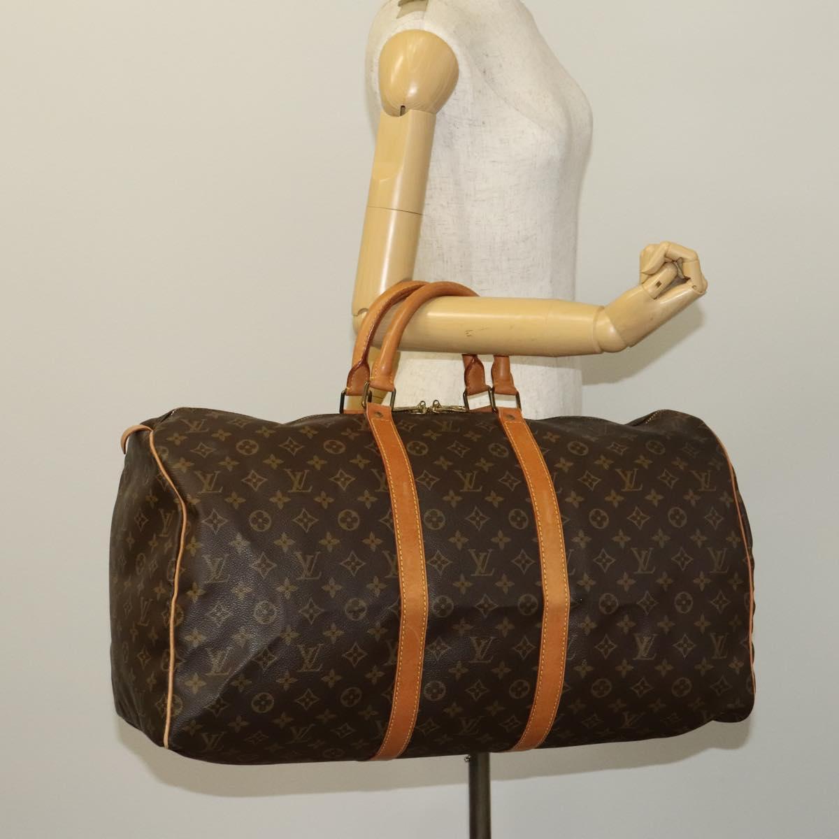 LOUIS VUITTON Monogram Keepall 55 Boston Bag M41424 LV Auth 129265
