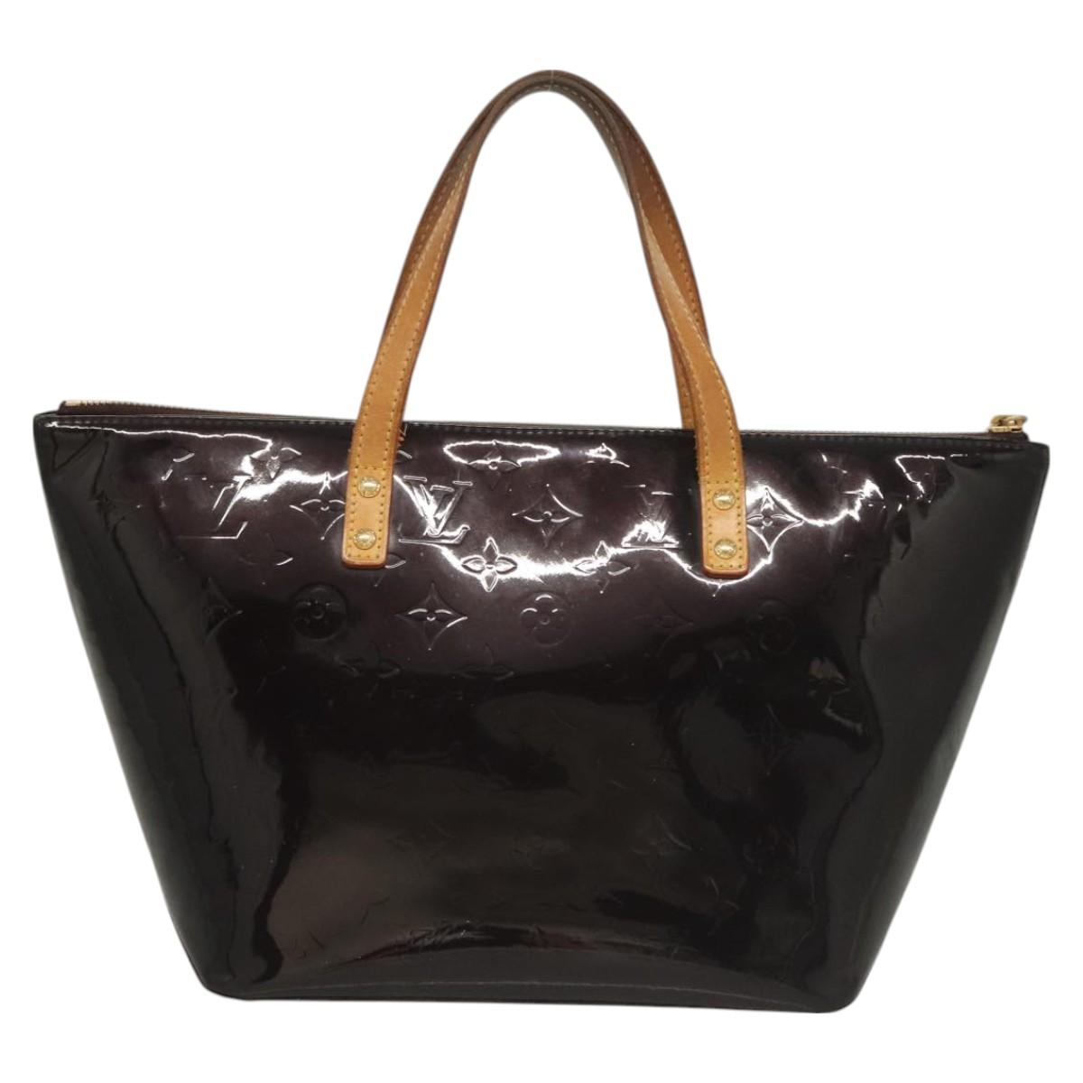 LOUIS VUITTON Monogram Vernis Bellevue PM Hand Bag Amarante M93585 Auth 129276