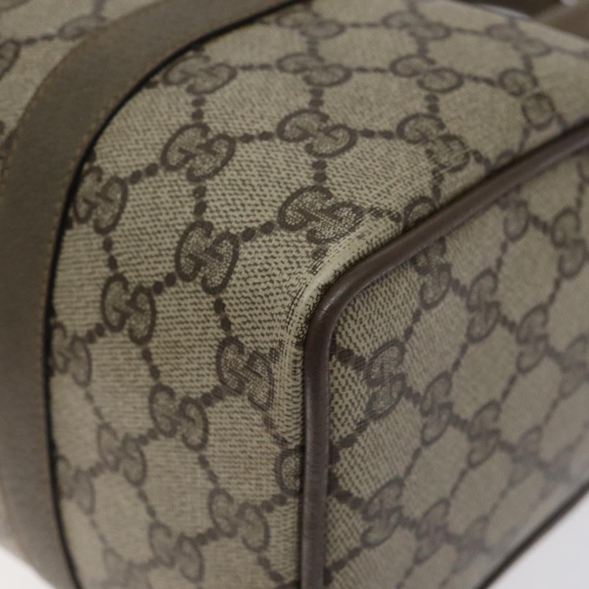 GUCCI GG Supreme Web Sherry Line Hand Bag PVC Beige Gold 116 02 006 Auth 129289