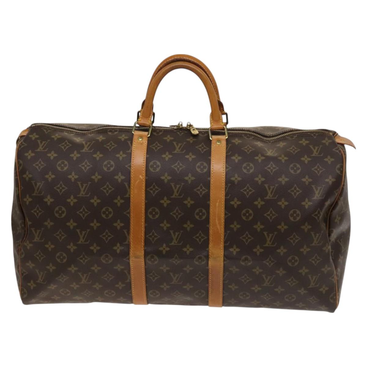 LOUIS VUITTON Monogram Keepall 55 Boston Bag M41424 LV Auth 129308