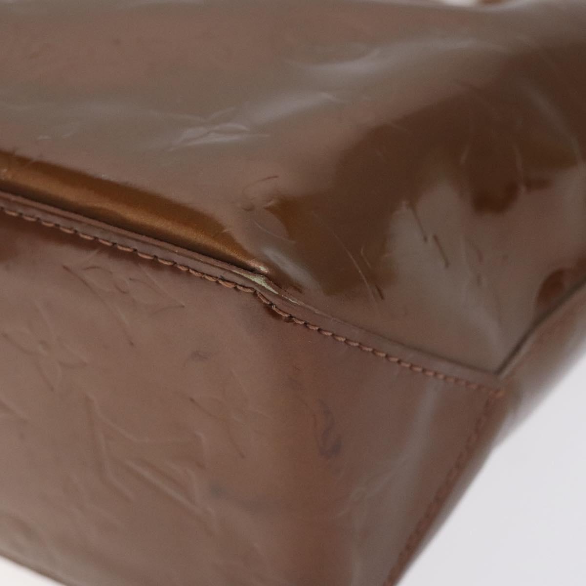LOUIS VUITTON Monogram Vernis Reade PM Hand Bag Bronze M91146 LV Auth 129334