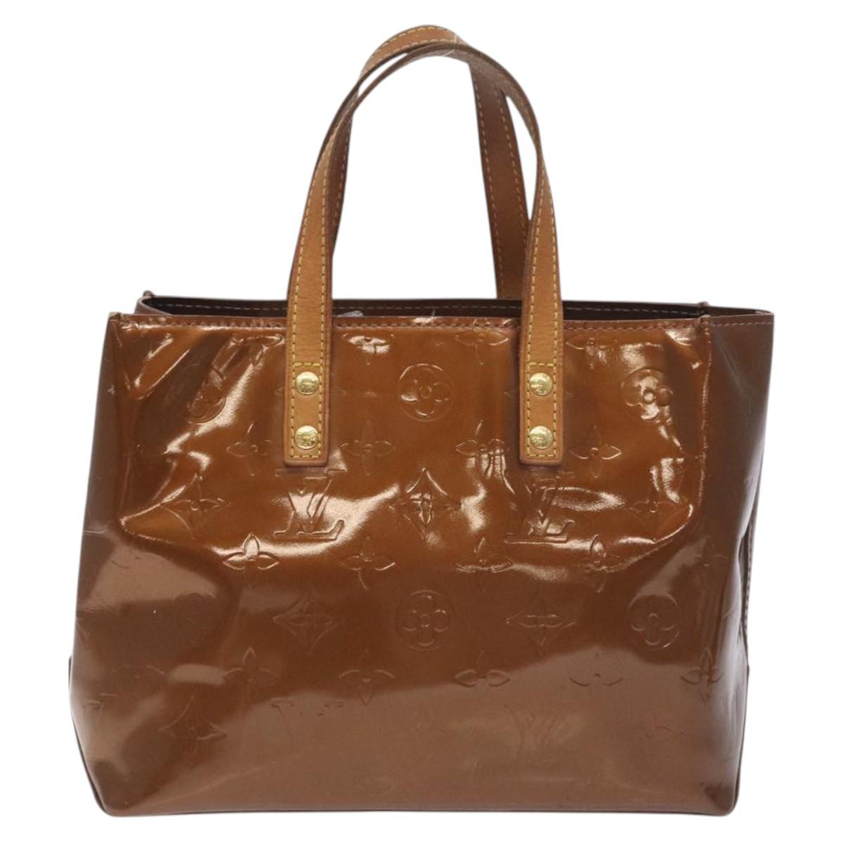 LOUIS VUITTON Monogram Vernis Reade PM Hand Bag Bronze M91146 LV Auth 129334
