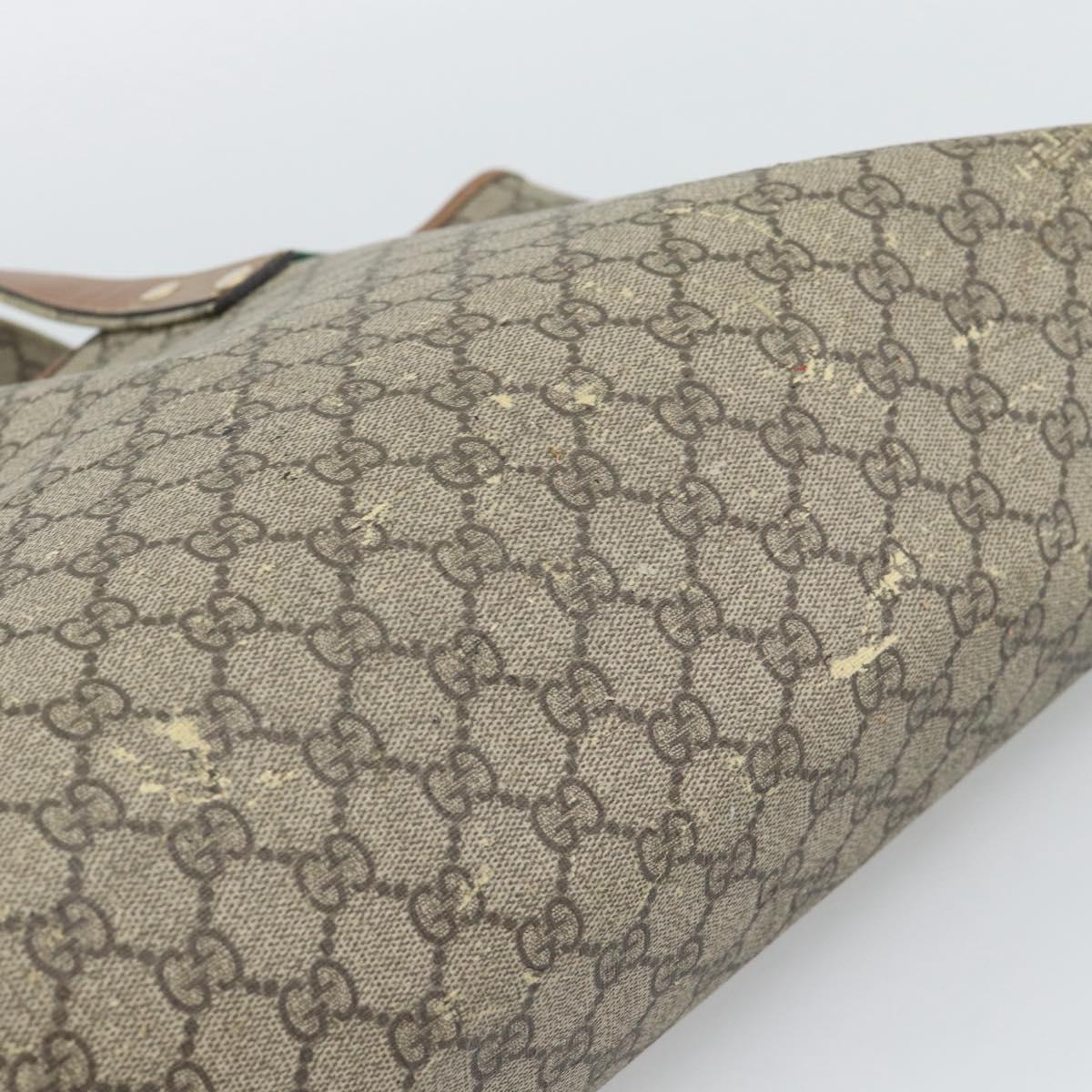 GUCCI GG Supreme Tote Bag PVC Beige Gold 211134 Auth 129338