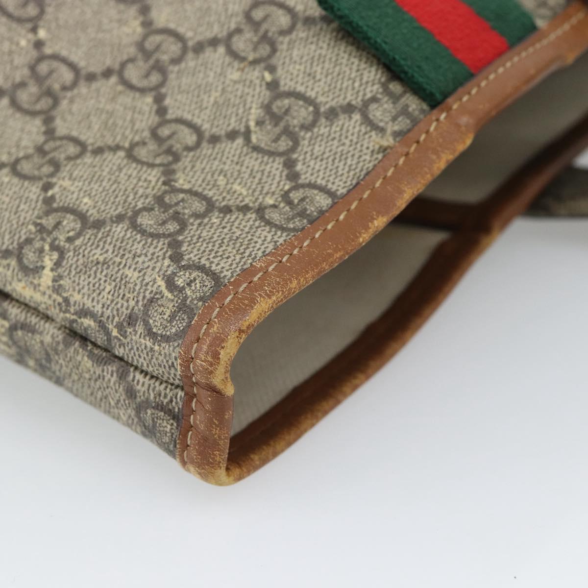 GUCCI GG Supreme Tote Bag PVC Beige Gold 211134 Auth 129338