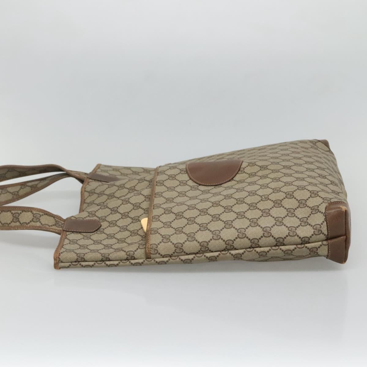 GUCCI GG Supreme Tote Bag PVC Beige Gold 002 39 0054 Auth 129381