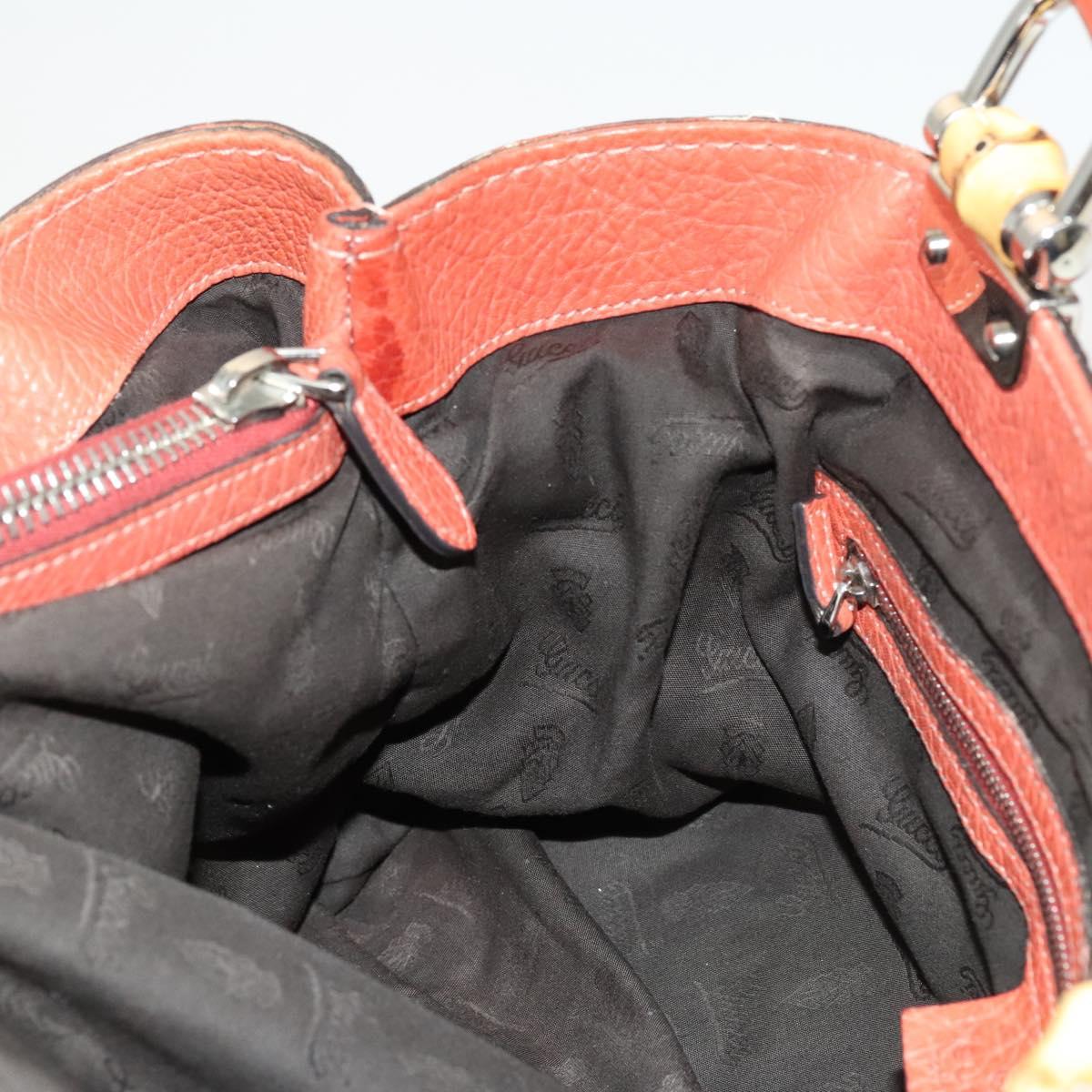 GUCCI Bamboo Tote Bag Leather Orange Gold 232947 Auth 129392
