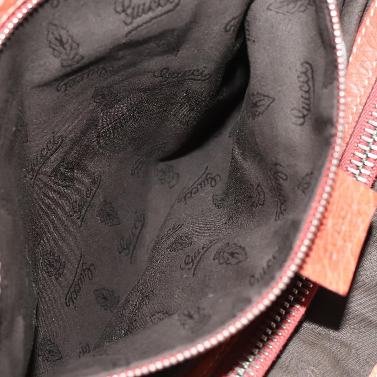 GUCCI Bamboo Tote Bag Leather Orange Gold 232947 Auth 129392