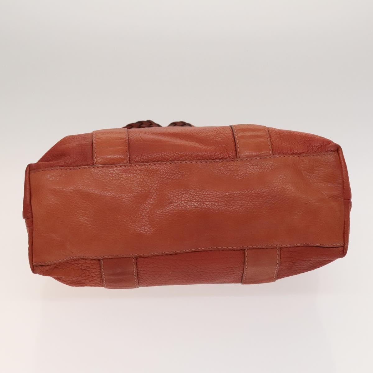 GUCCI Bamboo Tote Bag Leather Orange Gold 232947 Auth 129392