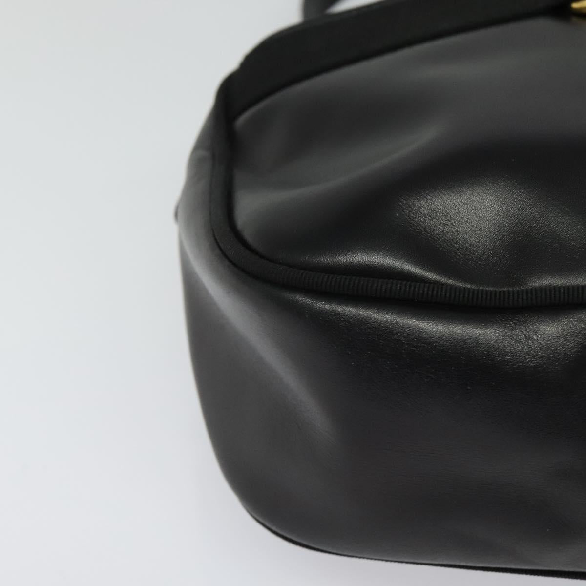 Salvatore Ferragamo Vala Shoulder Bag Leather Black Gold Auth 129395