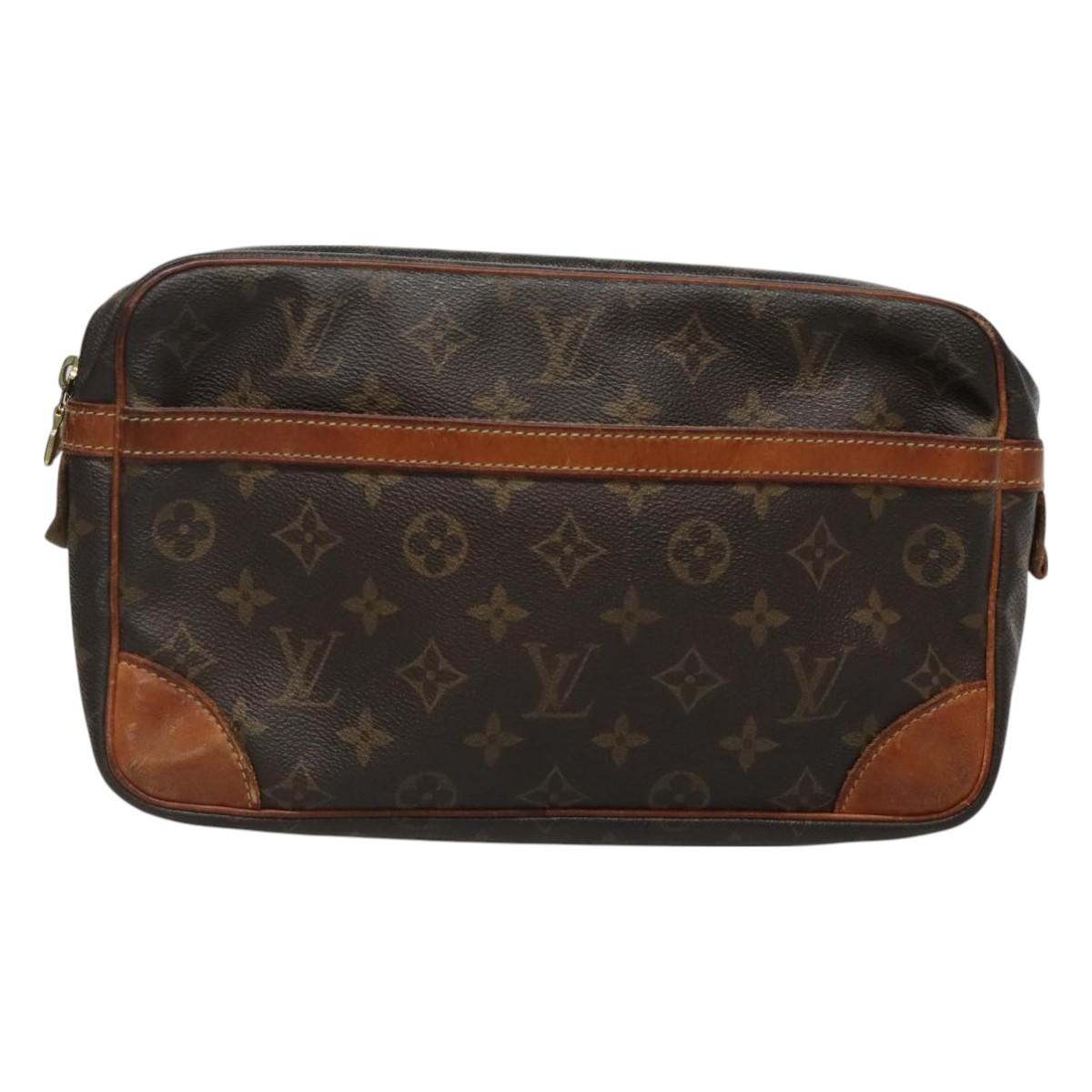 LOUIS VUITTON Monogram Compiegne 28 Clutch Bag M51845 LV Auth 129413