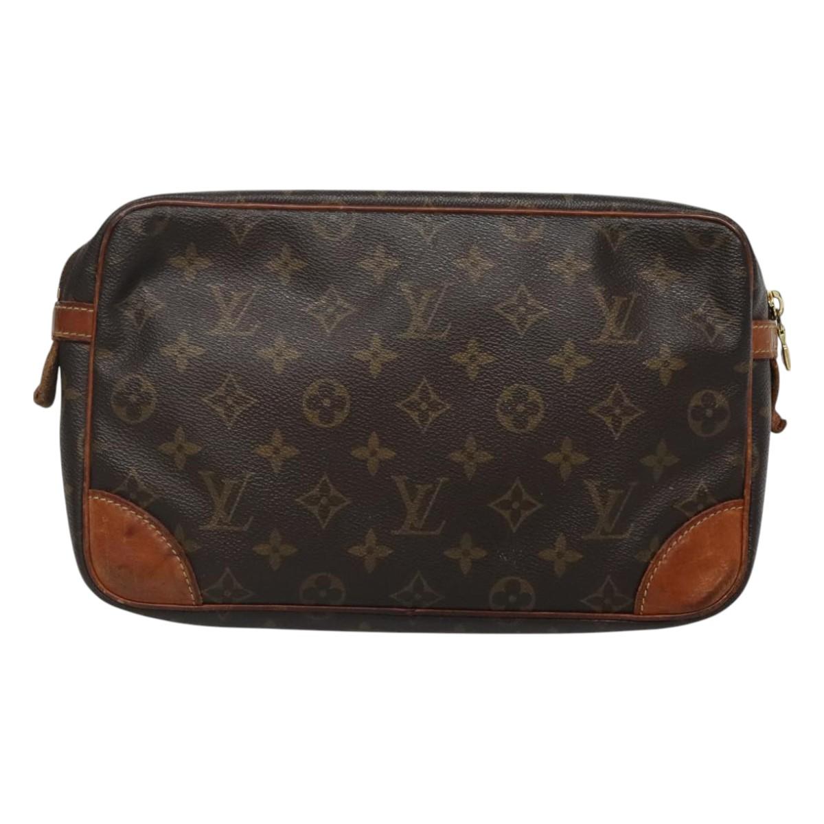 LOUIS VUITTON Monogram Compiegne 28 Clutch Bag M51845 LV Auth 129413