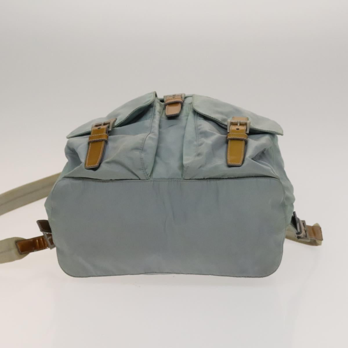 PRADA Backpack Nylon Light Blue Silver Auth 129416