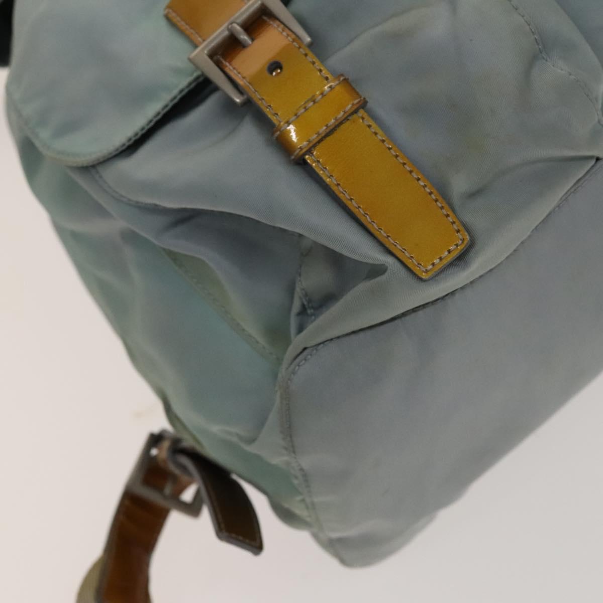 PRADA Backpack Nylon Light Blue Silver Auth 129416
