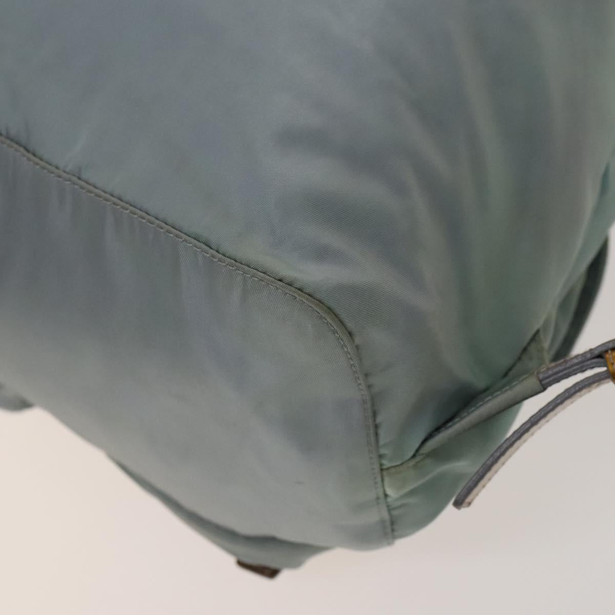 PRADA Backpack Nylon Light Blue Silver Auth 129416