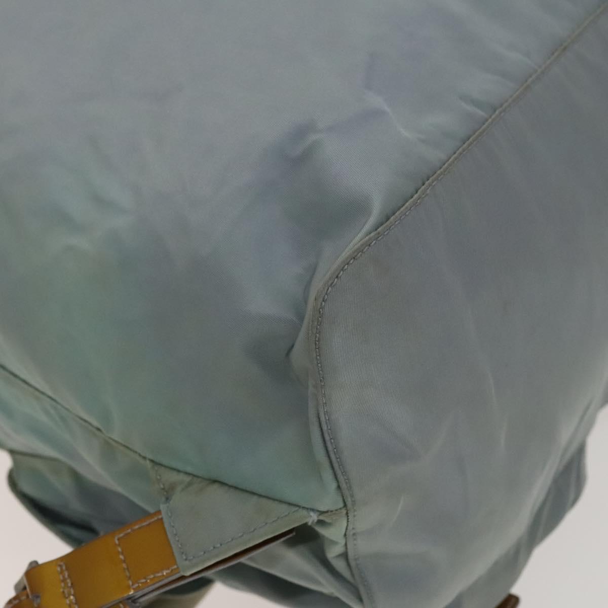 PRADA Backpack Nylon Light Blue Silver Auth 129416