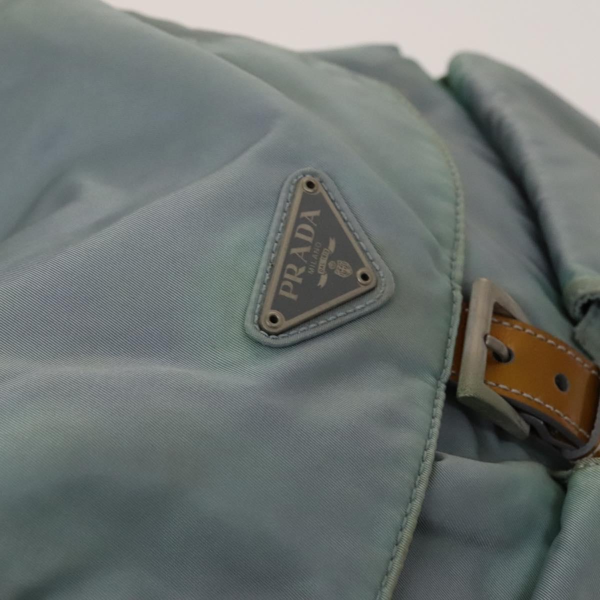 PRADA Backpack Nylon Light Blue Silver Auth 129416