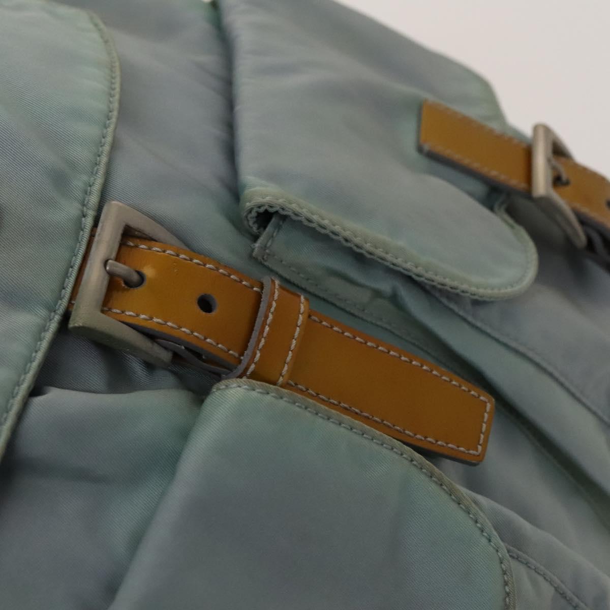 PRADA Backpack Nylon Light Blue Silver Auth 129416
