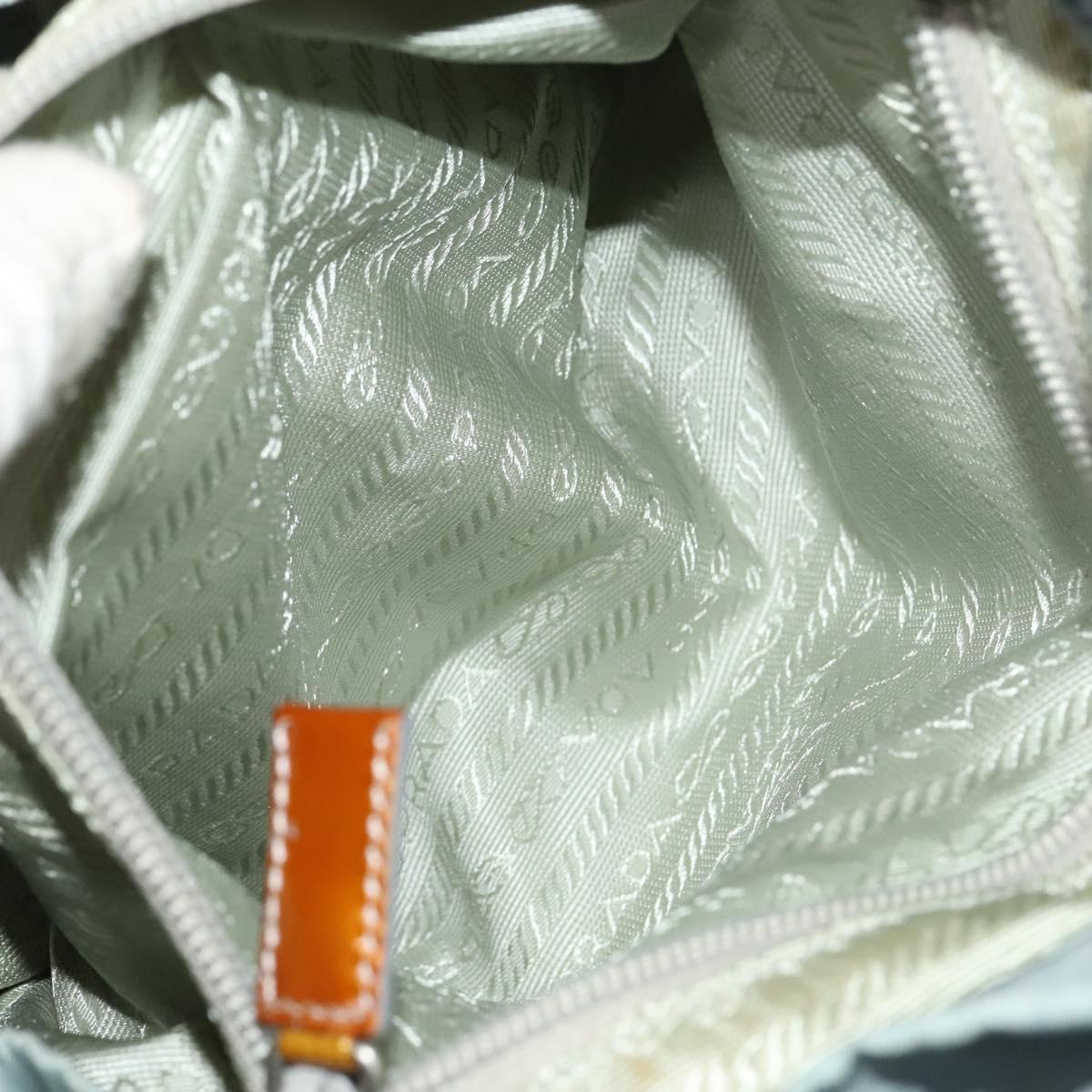 PRADA Backpack Nylon Light Blue Silver Auth 129416