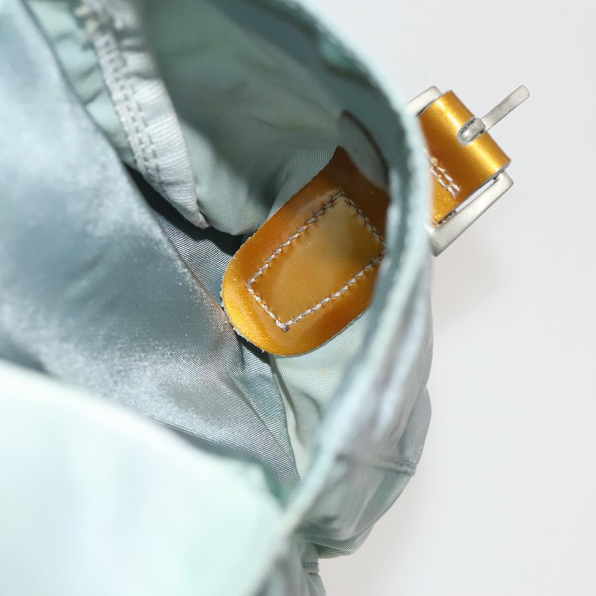 PRADA Backpack Nylon Light Blue Silver Auth 129416