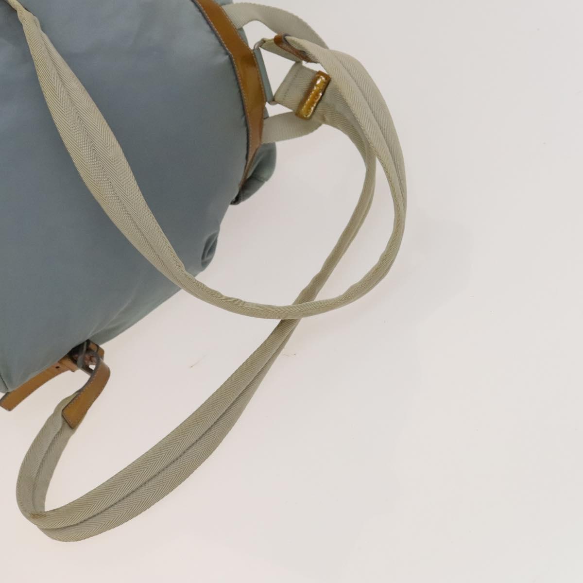 PRADA Backpack Nylon Light Blue Silver Auth 129416
