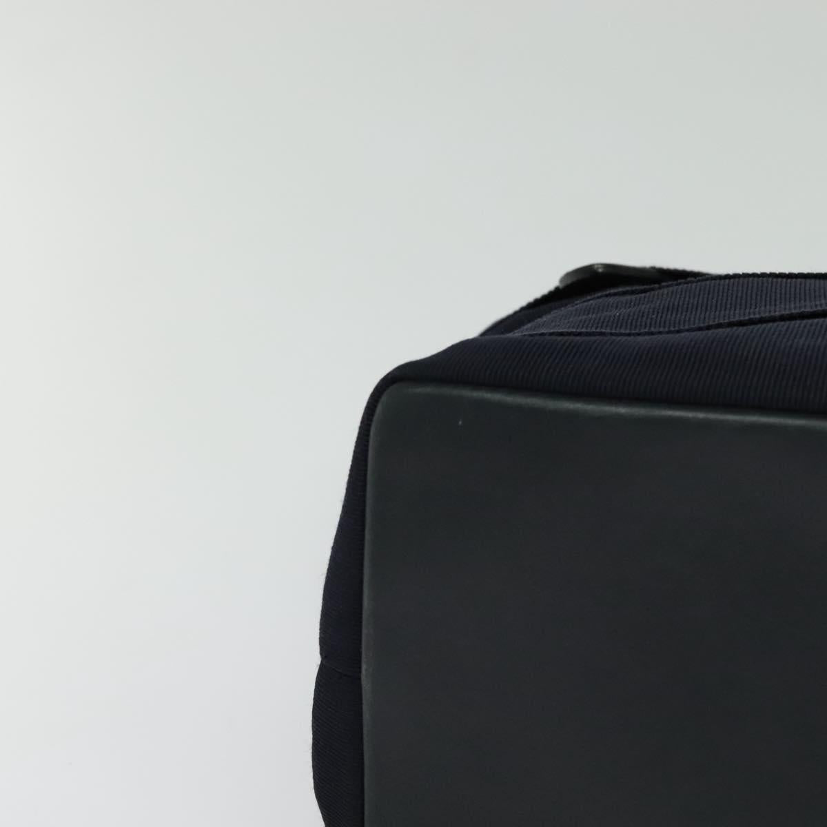 Salvatore Ferragamo Chain Shoulder Bag Canvas Navy Gold Auth 129418