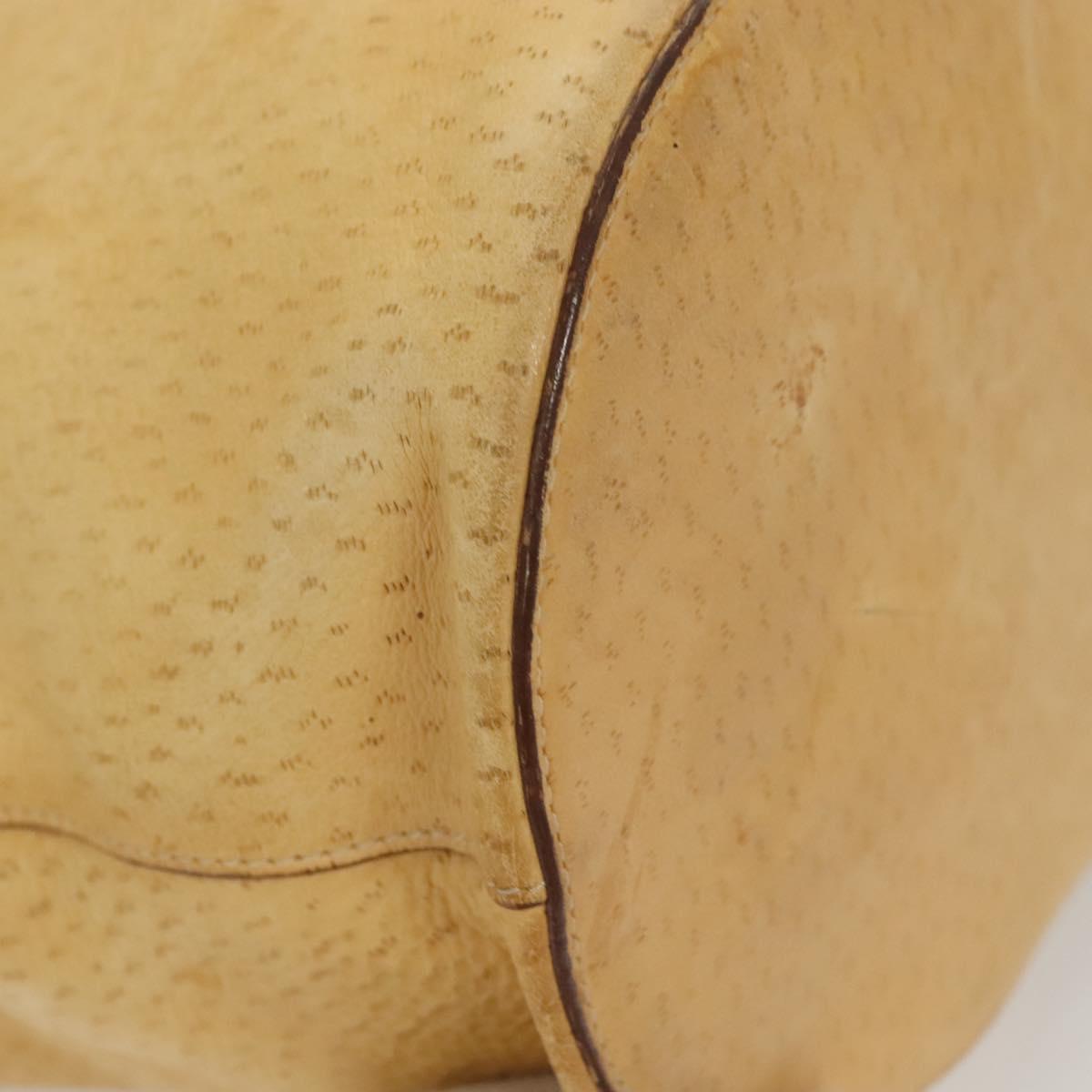 PRADA Shoulder Bag Leather Beige Auth 129420