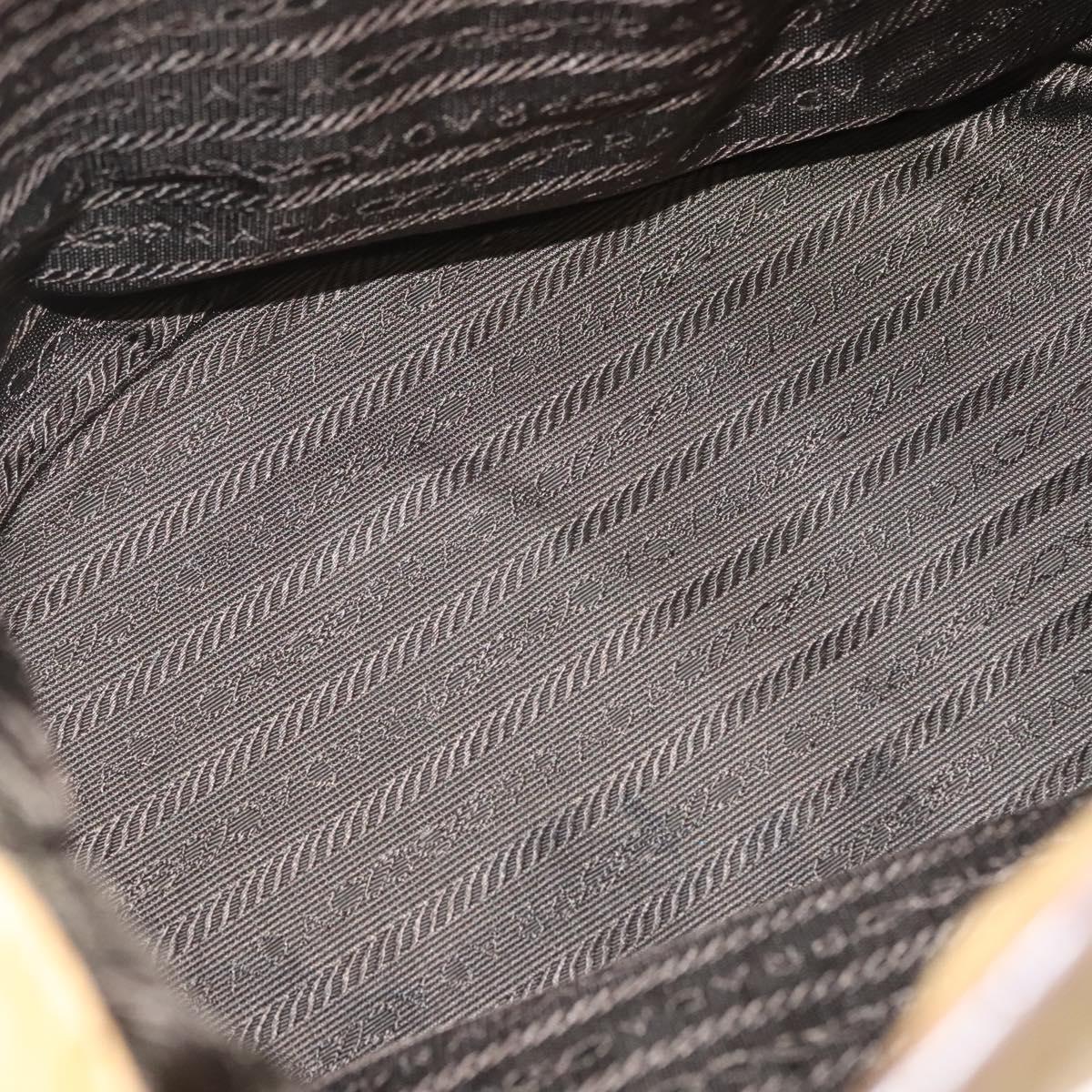 PRADA Shoulder Bag Leather Beige Auth 129420